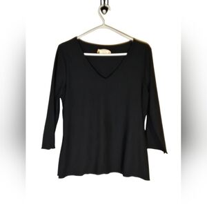 Spanx Black‎ V-Neck Shaping Top w/ Built-In Nude Panel Tummy Cpntrol Size M